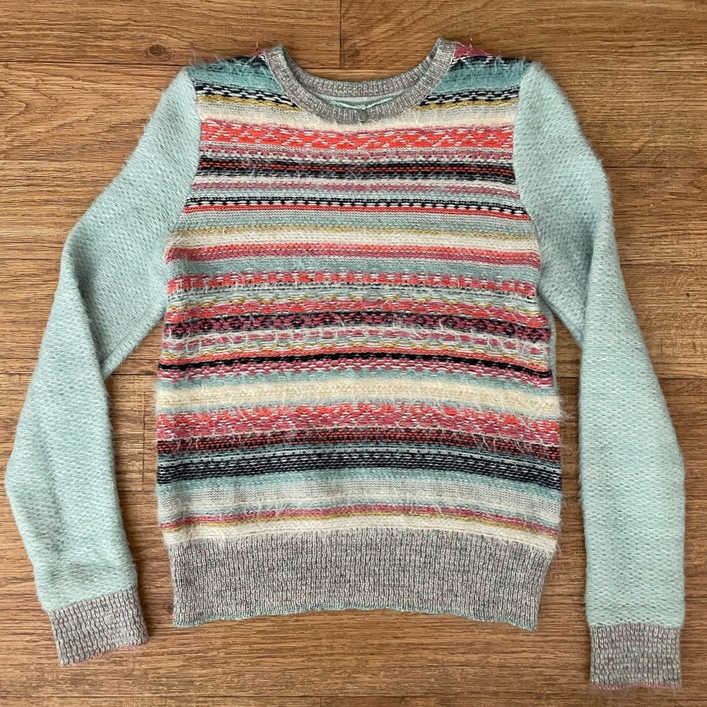Anthropologie eyelash fair isle sweater
